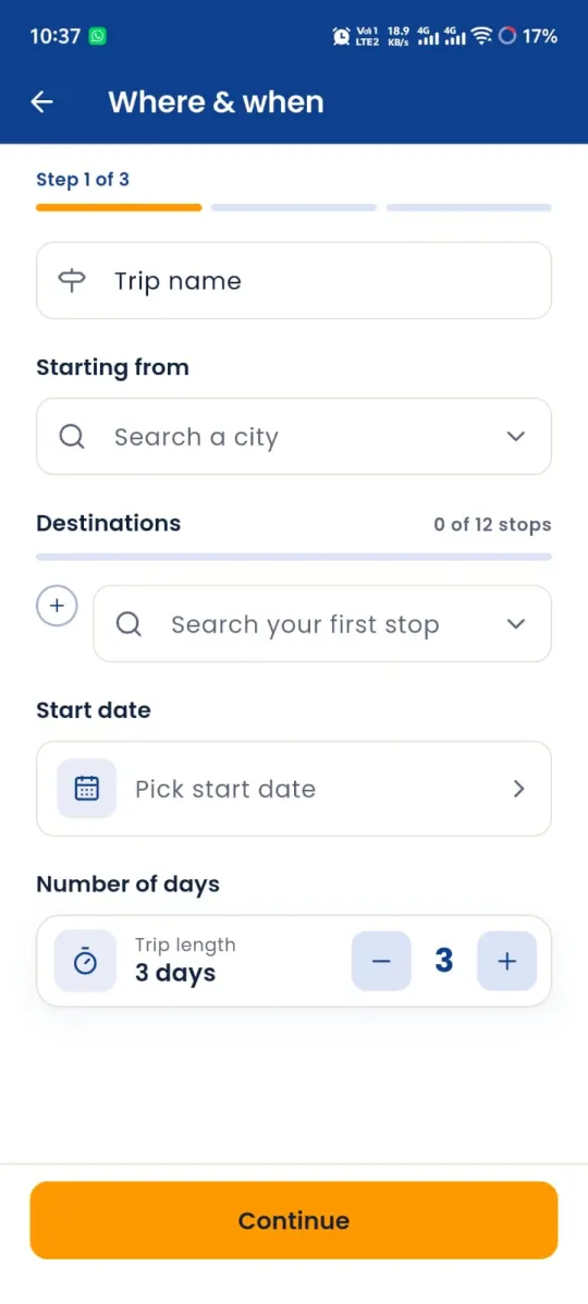 Plan a trip: where and when