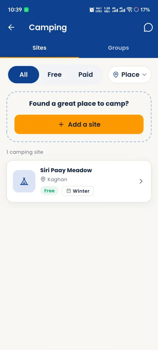 Camping sites
